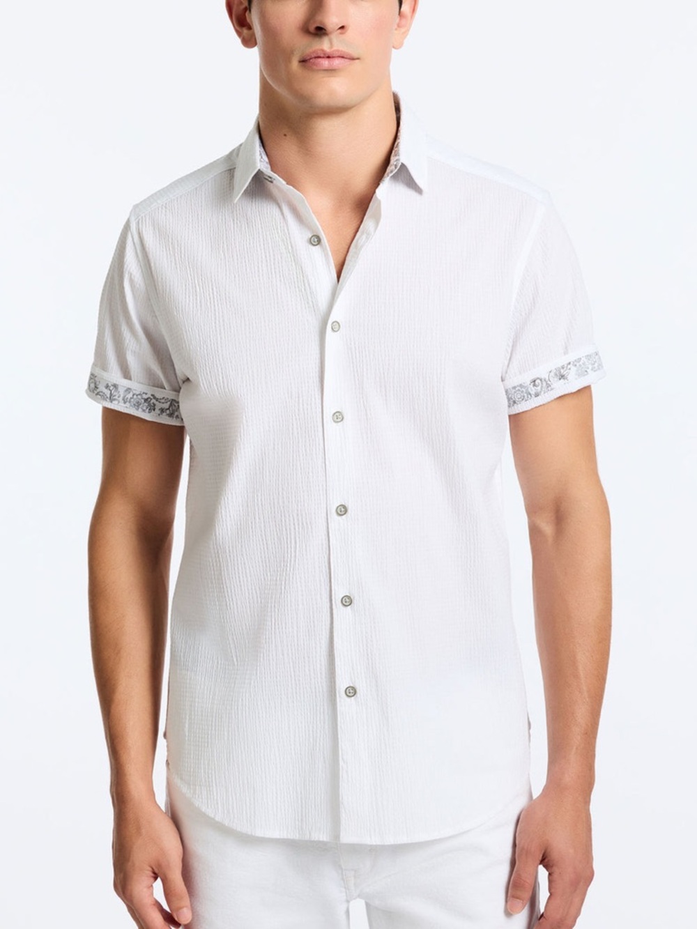 Robert Graham • NWT $188 USD White Short-Sleeve Men's Button-Up Shirt